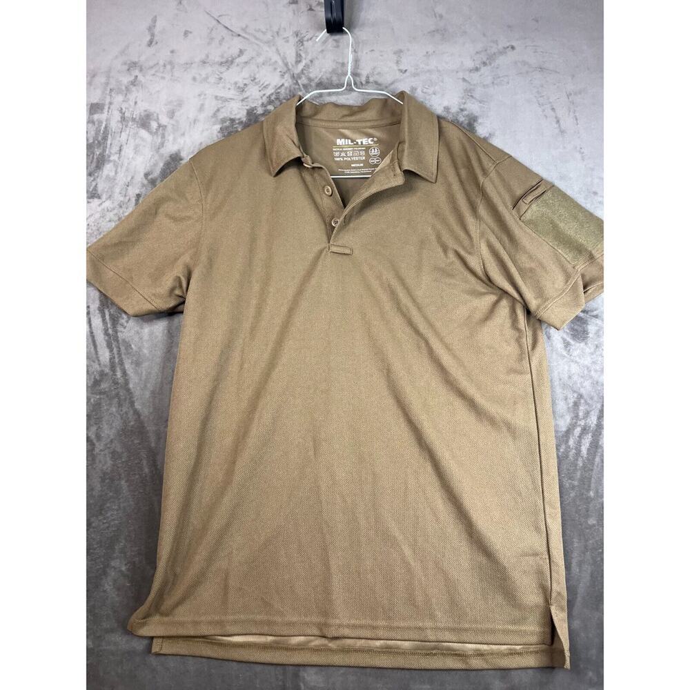 Mil-Tec Polo Shirts Medium Quick‎ Dry Breathable Tactical Polyester Tan
